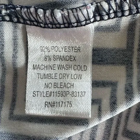 Haani Dress Womens Small Petite Blue White Geometric Business Casual Wedding - Picture 6 of 11